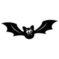 Cute cartoon bat. Black bat. Bat icon. Royalty Free Stock Photo